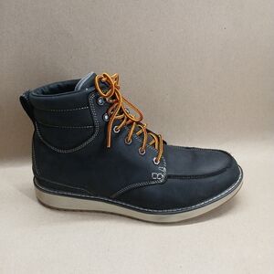 L.L. Bean Black Leather Boots with Orange Laces